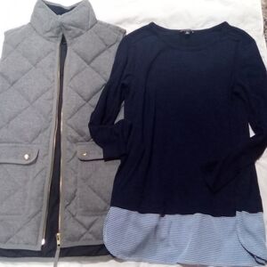 J. Crew Gray Quilted Vest